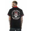 Dragstrip Clothing Mens Bowling Shirt Live Fast Die Free